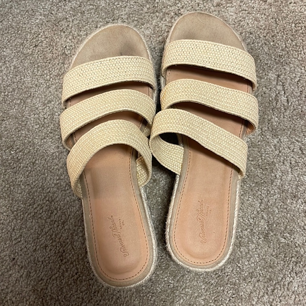 Tan platform sandals